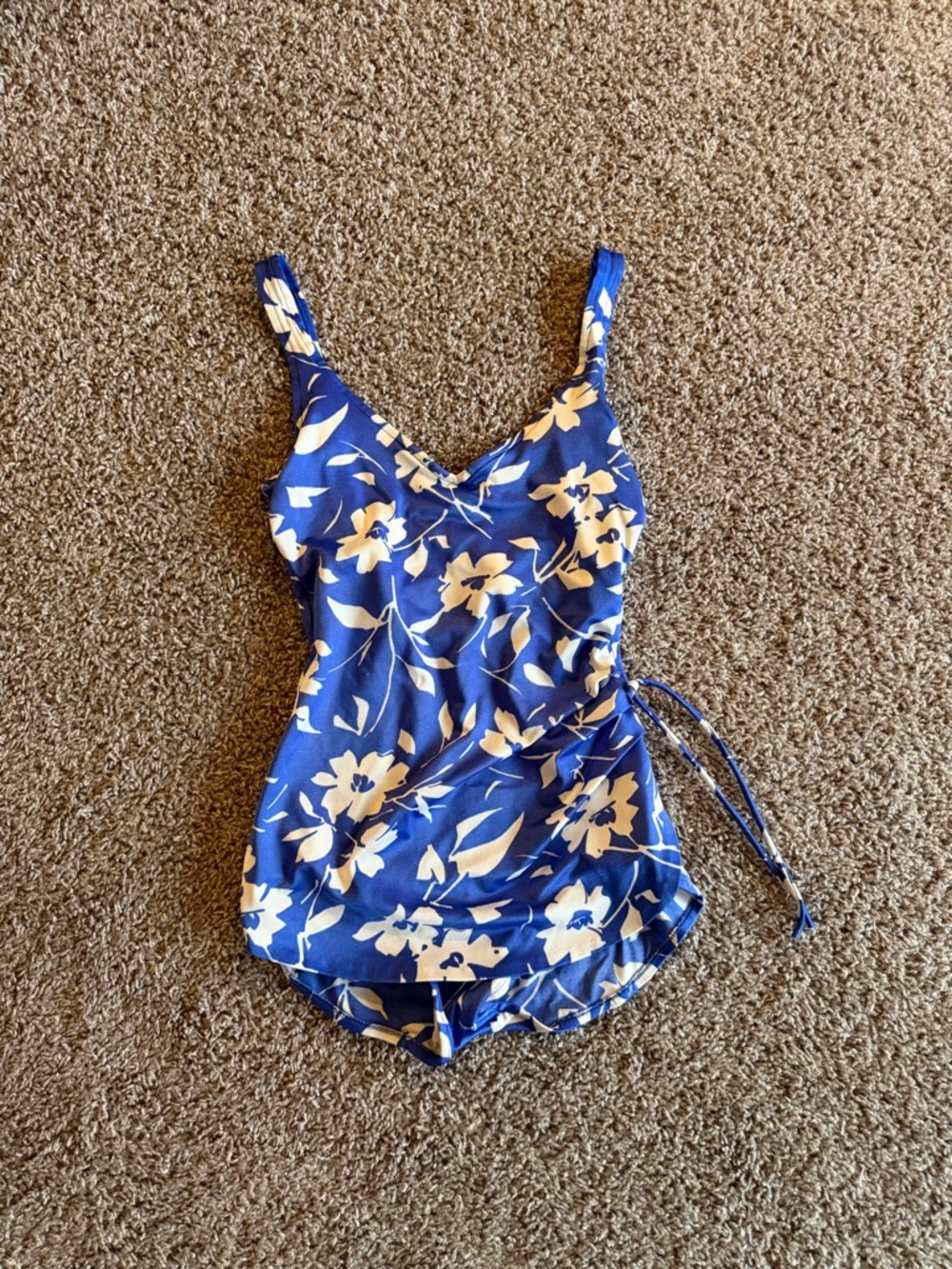Blue Floral One-Piece Swimsuit